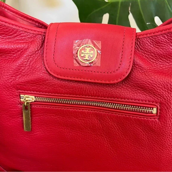 Tory Burch Edye $525 Red Leather Hobo Crossbody